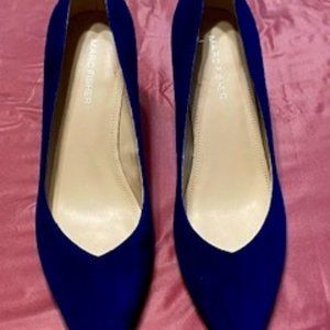 Marc Fisher Caitlin Suede Pumps, Women's Size 8, Navy Blue – Used Once